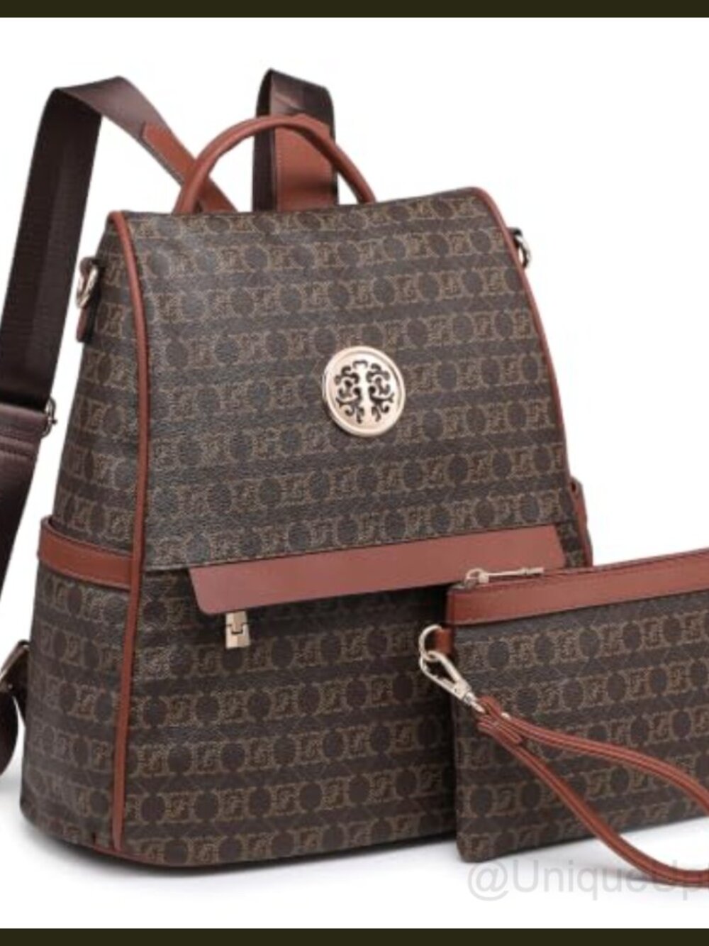 Vegan Leather Convertible Anti-Theft Backpack Purse Wristlet